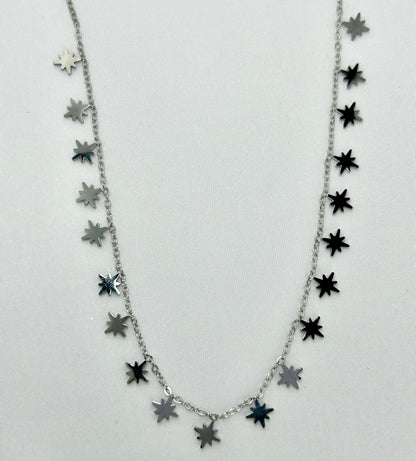 Collier Ras du Cou Multi Étoiles Chance Acier Inoxydable Femme Luxe